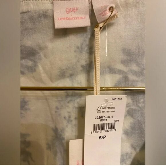 LoveShackFancy x Gap Blue Floral Ruffle Mini Dress - Picture 7 of 11